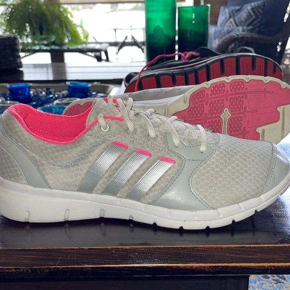 Adidas Trainers KEY FLEX FITFOAM Pink & Gray Flexible Excellent Condition Size 9 - Picture 10 of 12